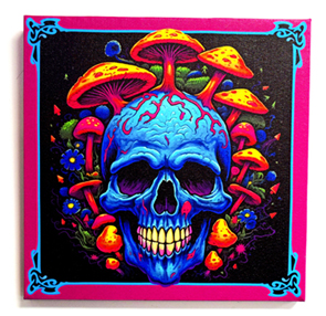 Skull with Mushrooms Canvas Print